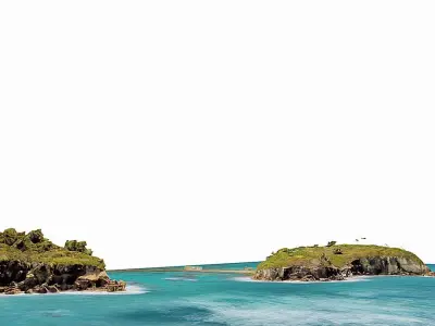 Caribbean island Low-poly 3D model