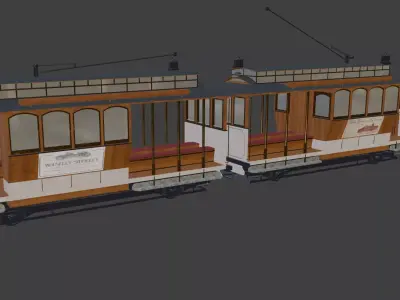 Tram vintage pair titanic era  3D model