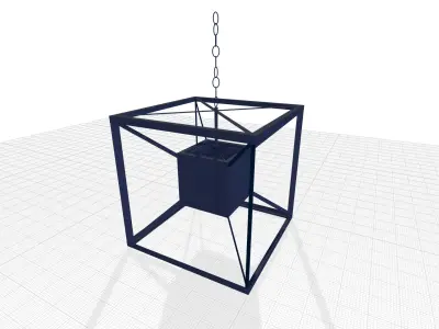 Light Lantern Square - Rectangle Chandelier 3D model