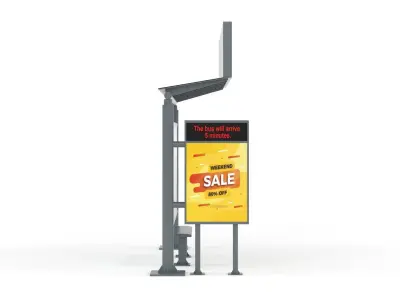 Bus Station Shelter 3D model