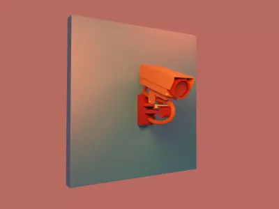 Stylized Surveillance CCTV Low-poly 3D model