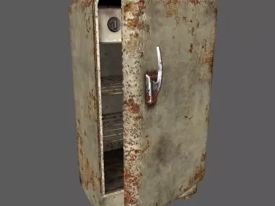 Old refrigerator Free low-poly 3D model