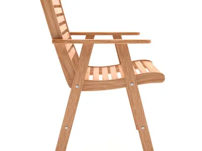 outdoor armchair and table 3D model