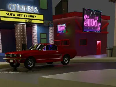 90s Island LOW POLY MODEL Low-poly 3D model