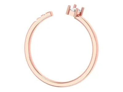 Solitaire Women Light Weight Baguette stone Band Ring 3D print model