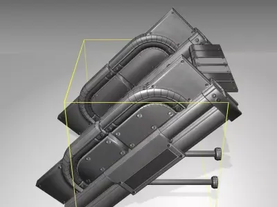 Futuristic Stairs - 21 - Basic Textures Low-poly 3D model
