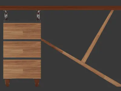 Writing Desk vol 1 Low-poly 3D model