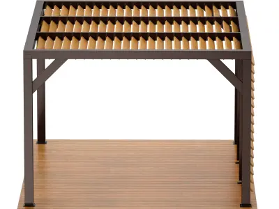 Wooden Rack Gazebo Pergola 3D model