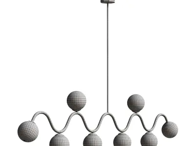 Wave Length Black Chandelier 3D model