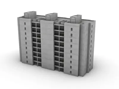 modern residential building Low-poly 3D model