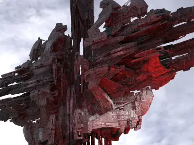 Red Dawn Freighter Ship Shards 3D model