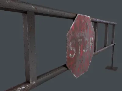 Road Block Gate Barricade 3D model