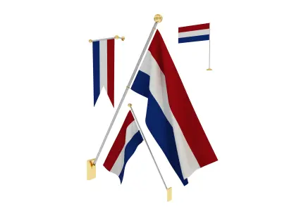Flags of  Netherland 3D model