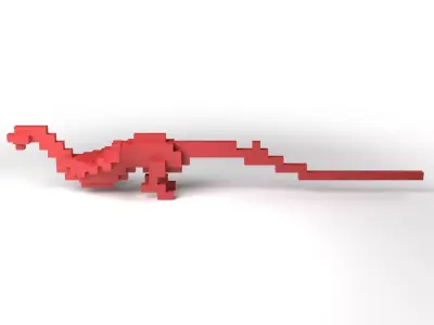 Smaug Minecraft Voxel Low-poly 3D model