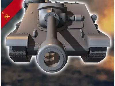 SU-122P assault gun - Soviet army WW2 Second World East front Os 3D print model