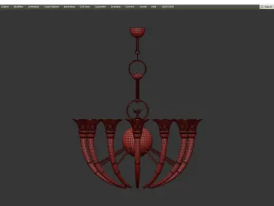 Murano Glass Torch Chandelier by Banci Firenz Low-poly 3D model