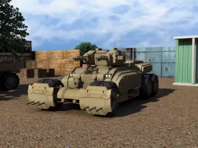 Sci-fi Tank Low-poly 3D model