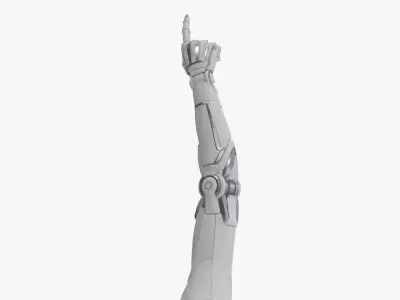 Cyborg hand points finger 3D model