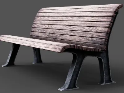 Park Bench  Low-poly 3D model