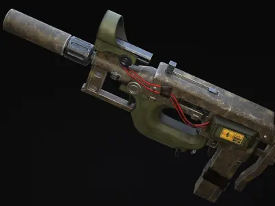 Nyx Rifle Scifi Game Ready Low-poly 3D model