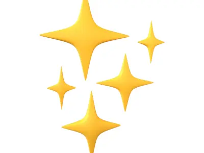 Sparkling Symbol v1 002 Low-poly 3D model