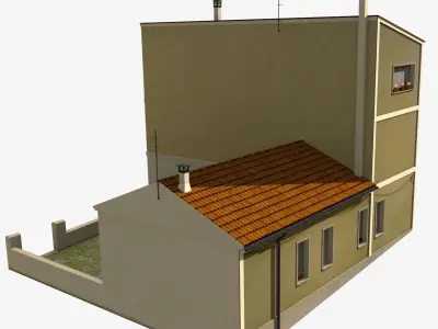 Village Home W-N Low-poly 3D model