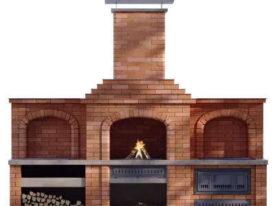 Brick Barbecue num 887 Low-poly 3D model