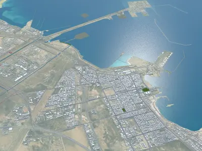 Al Jubail and Fanateer Beach Saudi Arabia Low-poly 3D model