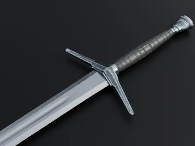 Realistic Medieval Sword Low-poly 3D model