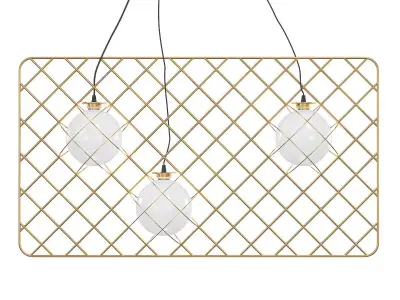 CATCHER three light fixtures hanging from metal grid 3D model