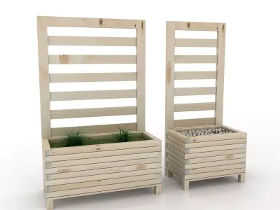 Double Planter 3d Low-poly 3D model