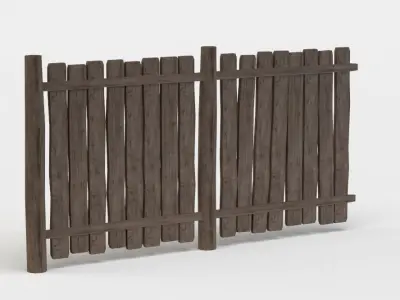 Fence segment Low-poly 3D model