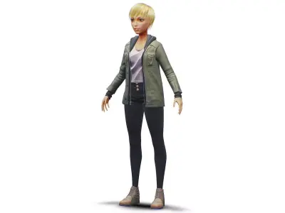 Young Woman - Smart Casual Clothes - Chic Street Style Outfit HP 3D model