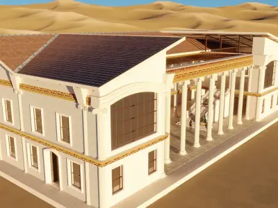 Ancient Roman Government Building Low-poly 3D model