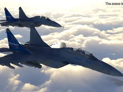  Russian Jet Fighter Mikoyan MiG 35 Aircraft Rigged 