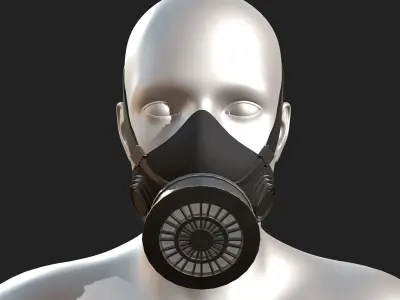 Gas mask helmet 3d safety plastic protection combat  Low-poly 3D model