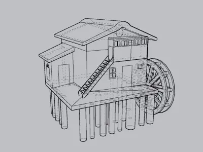 Village House 1 Low-poly 3D model