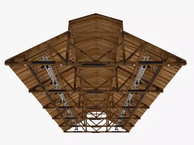 Ceiling Ventilation Pipes 17 3D model