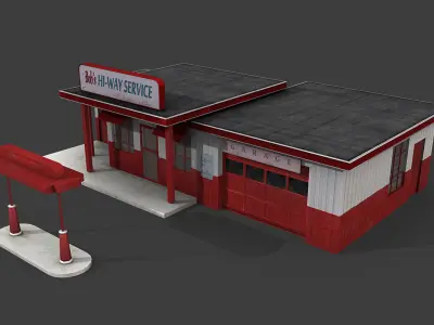 Bobs Hi-way Service Low-poly 3D model