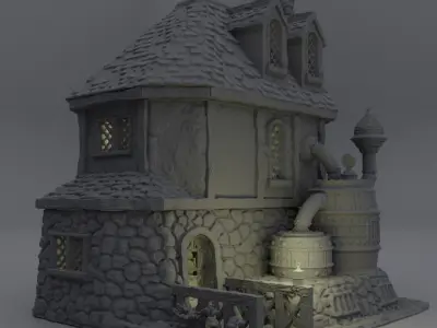Alchemist House Tabletop Terrain 28 MM 3D print model
