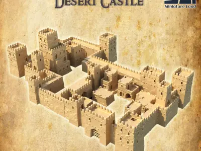 Modular Desert Castle Tabletop Terrain 28 MM 3D print model