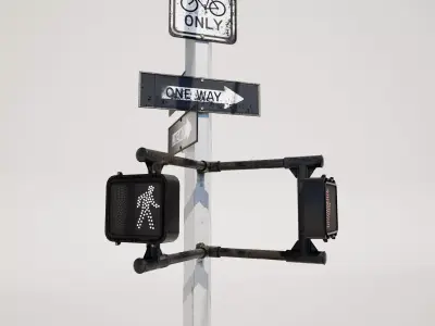 Urban Traffic Light 3D model