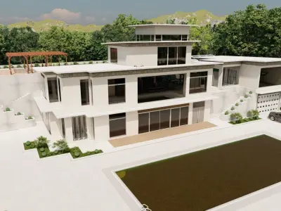 Casa Scene-villa-modern house 3D model 71