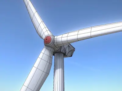 Wind Turbin - Animated and Low-Poly  Low-poly 3D model