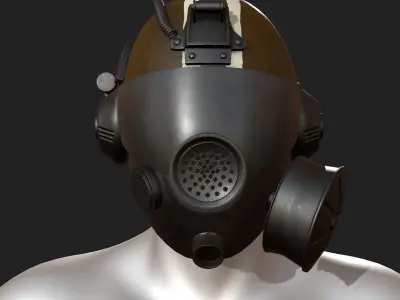 Helmet gas mask scifi military futuristic futuristic technology  Low-poly 3D model
