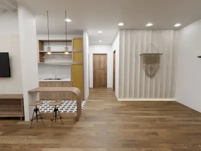 Interior dinner design scene 3D model 3D model purchase