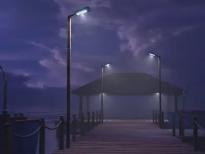 Boat docking station - Low poly Low-poly 3D model