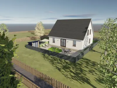 Modern Suburban European American Home  3D model