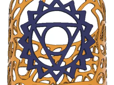 Throat Chakra Glass Vase Holder 3D print model