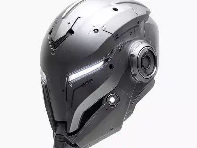 Cybernetic Infiltrator Strike Helmet 3D Model Low-poly 3D model